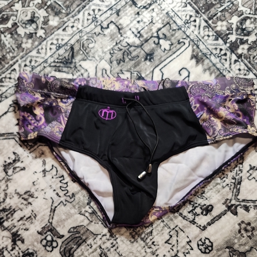 Intymen Black and Purple Men's Swim Briefs